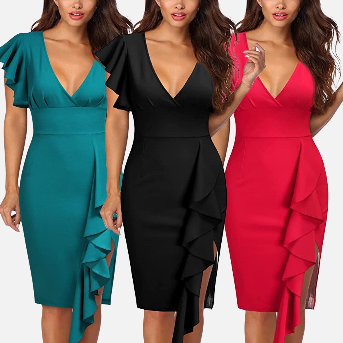 This $42 Deep V-Neck Cocktail Dress Has ...